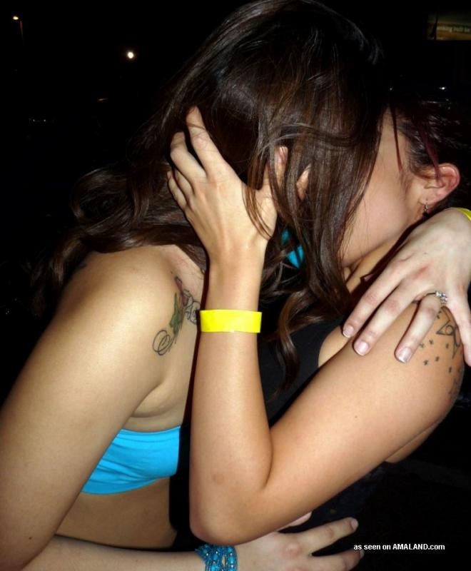 Three lesbos sucking each other's faces at a party #77028262