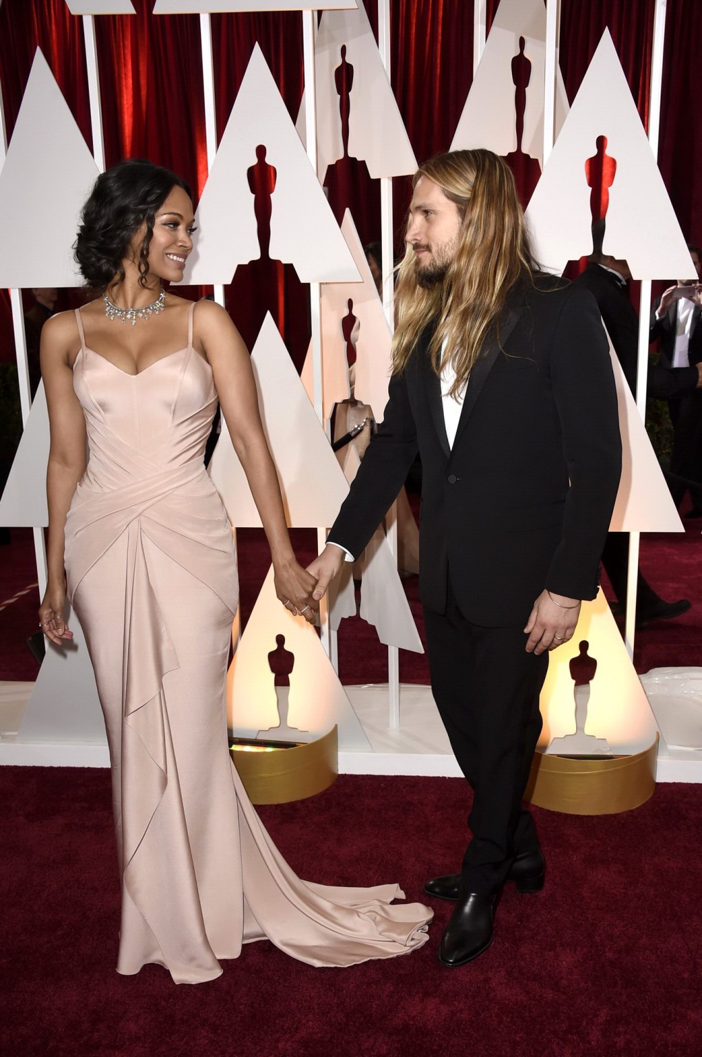 Zoe Saldana showing huge cleavage at the 87th Annual Academy Awards #75171585