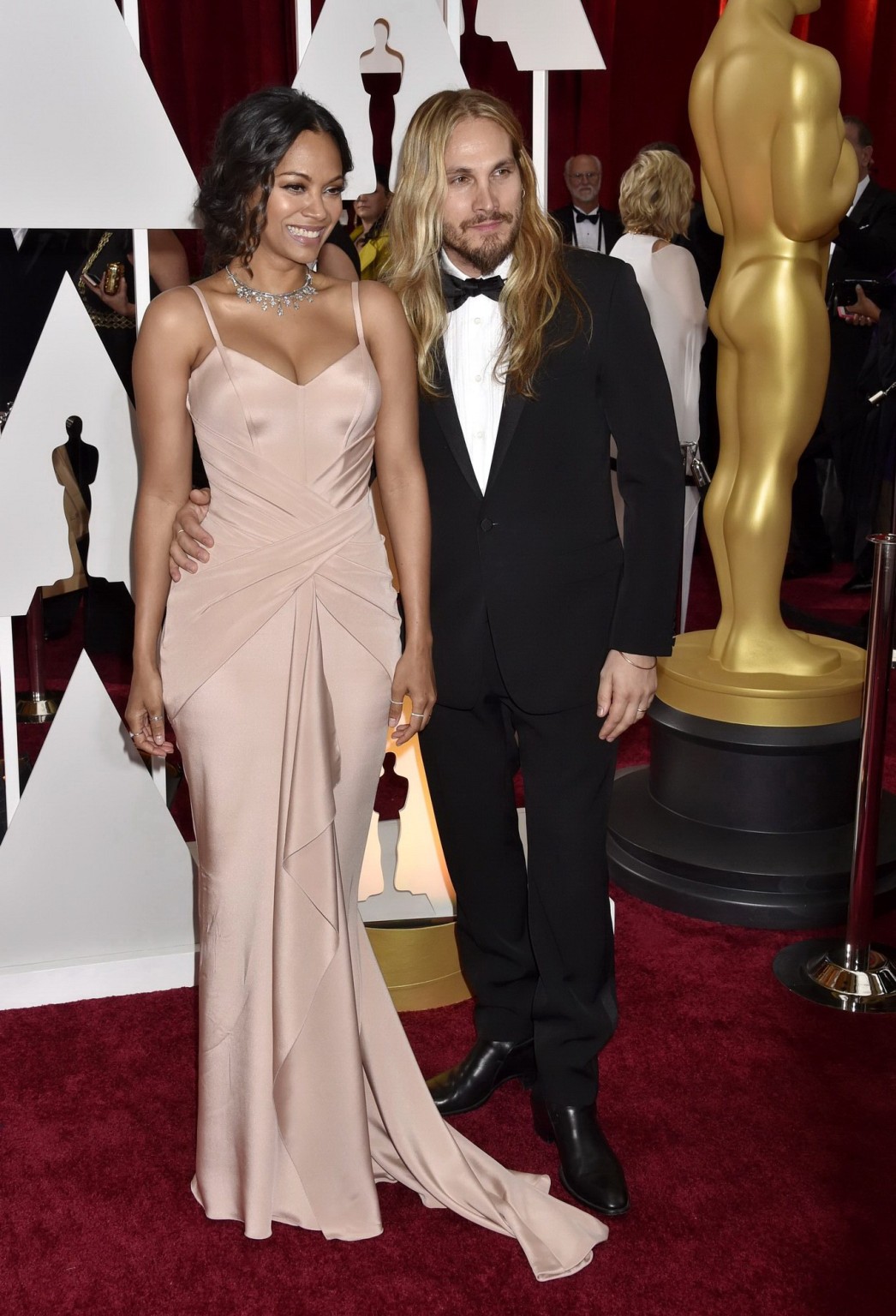 Zoe Saldana showing huge cleavage at the 87th Annual Academy Awards #75171597
