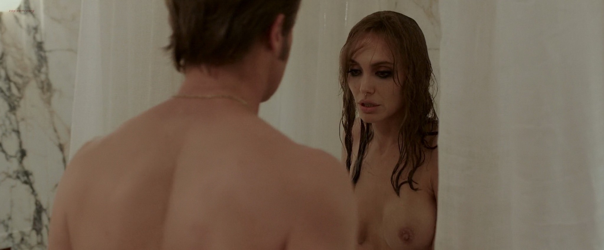 Angelina Jolie topless in the bath having sex #75146924