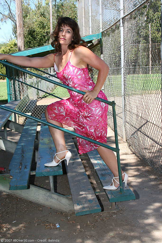 Andie shows her mature bush while playing in the park #77276781