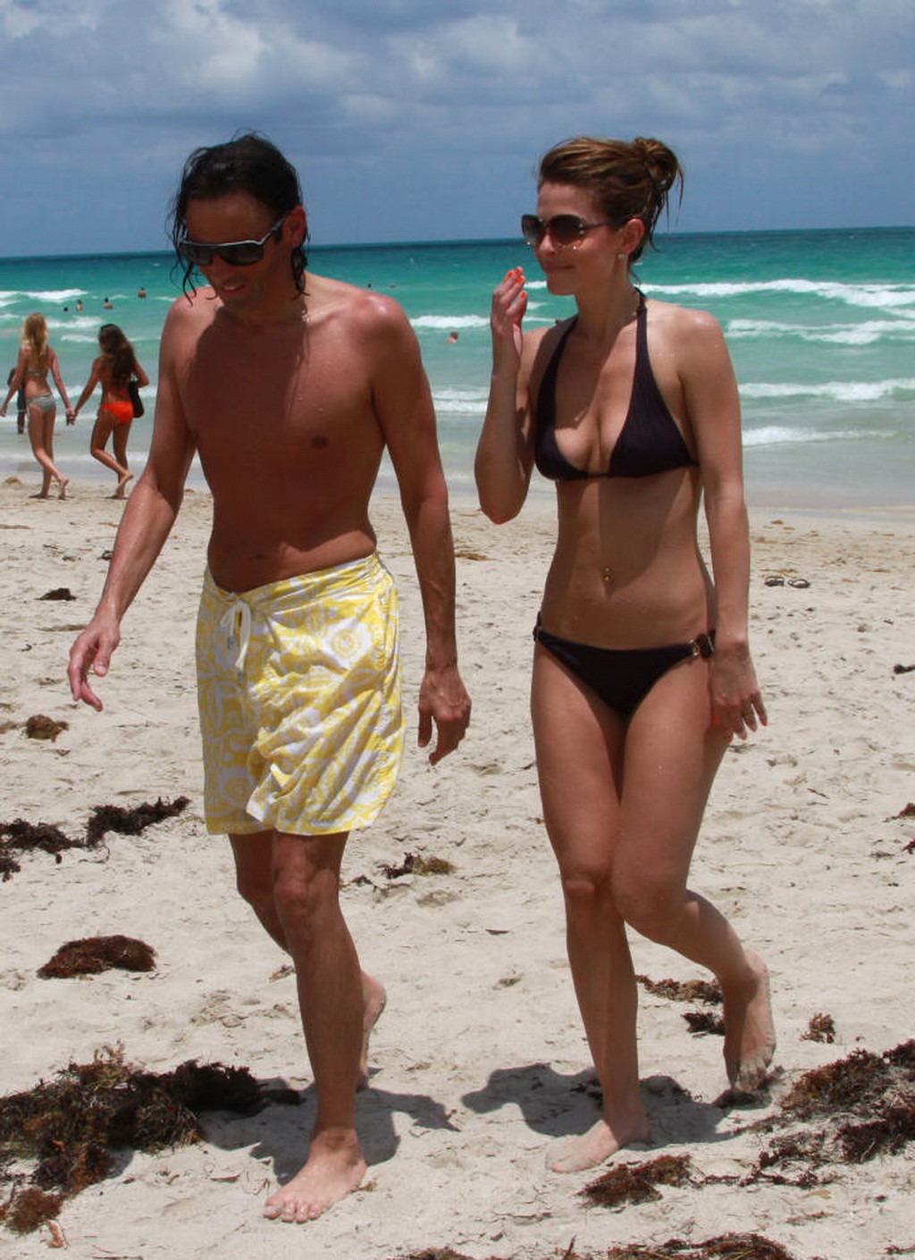 Maria Menounos busty wearing skimpy bikini on Miami Beach #75306015
