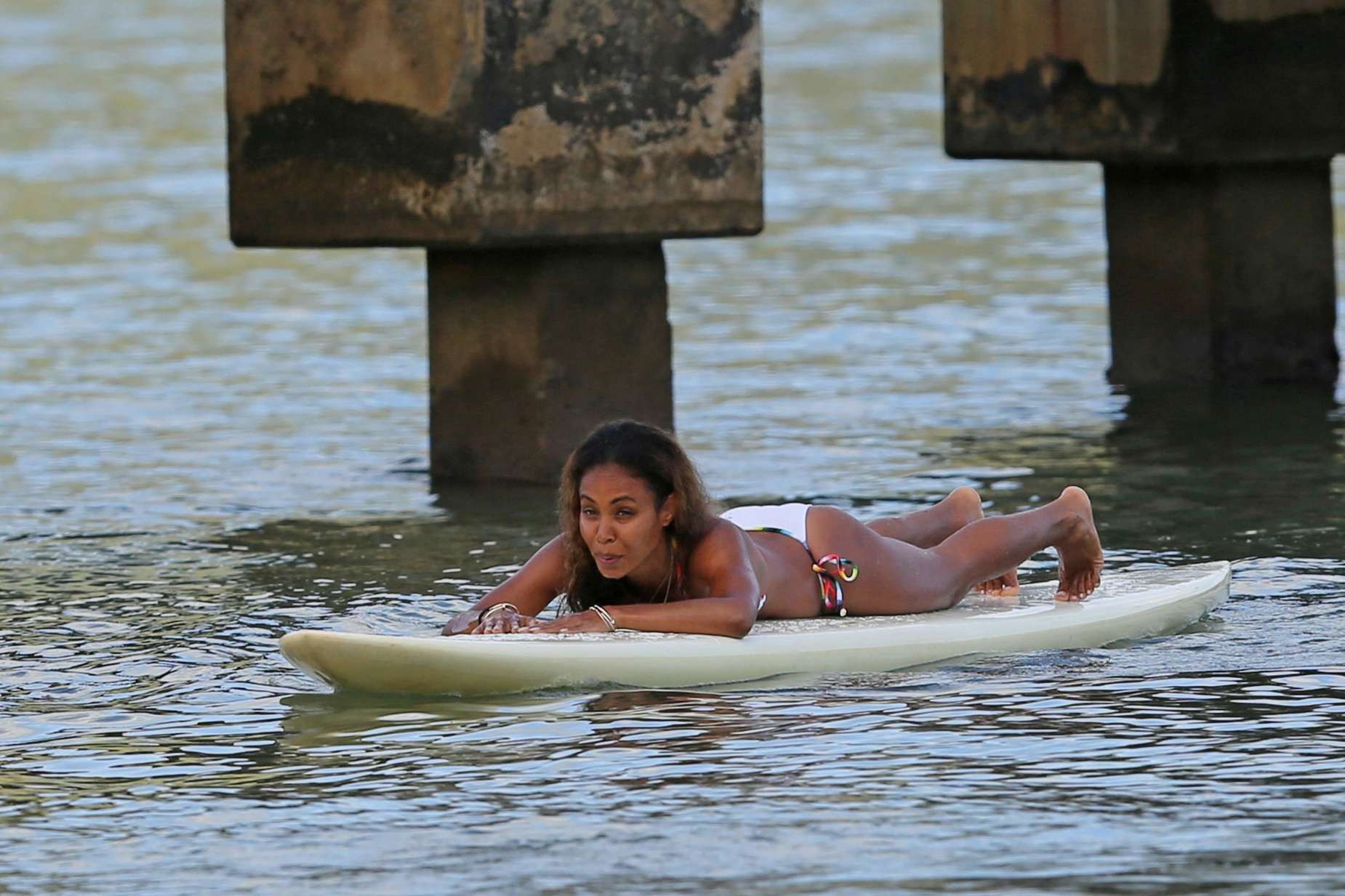 Jada Pinkett Smith in white bikini showing off her ass  abs in Hawaii #75227770