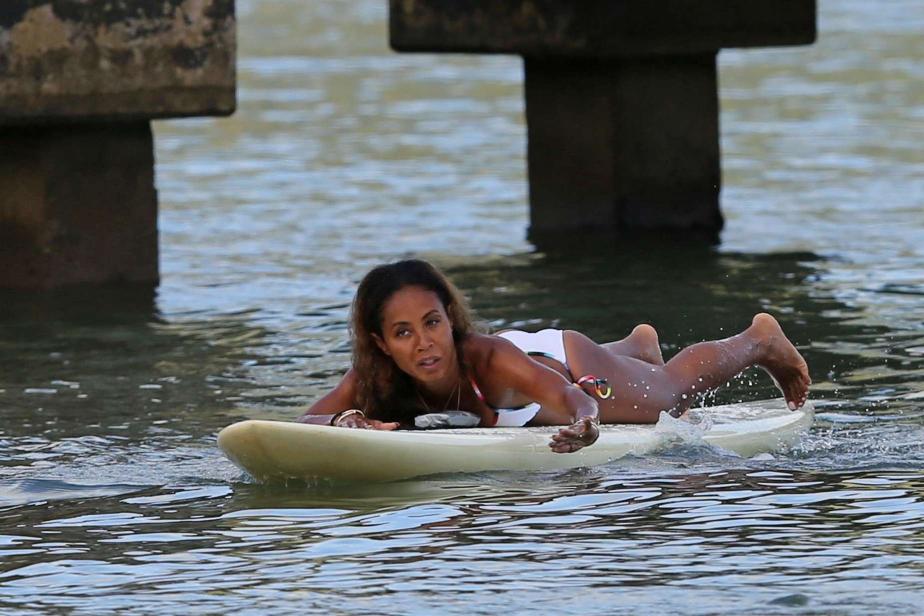 Jada Pinkett Smith in white bikini showing off her ass  abs in Hawaii #75227775