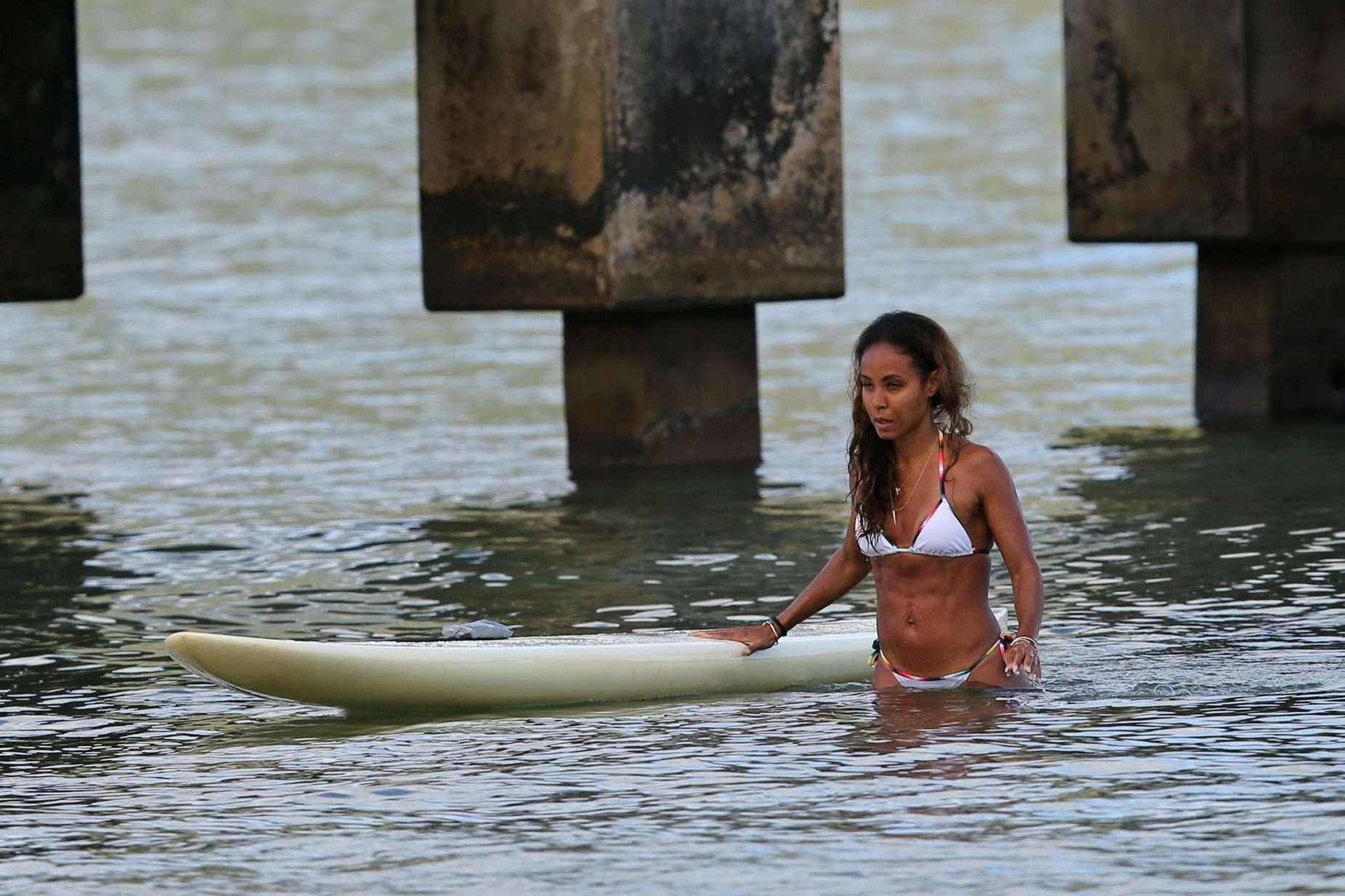 Jada Pinkett Smith in white bikini showing off her ass  abs in Hawaii #75227796