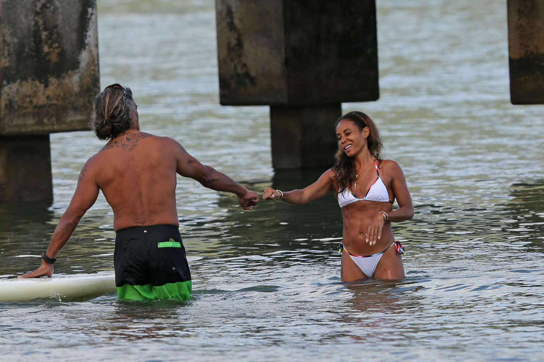 Jada Pinkett Smith in white bikini showing off her ass  abs in Hawaii #75227802