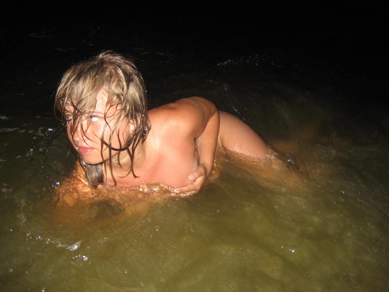 The drinking water feels superior on these nudist's bare skin #72247902