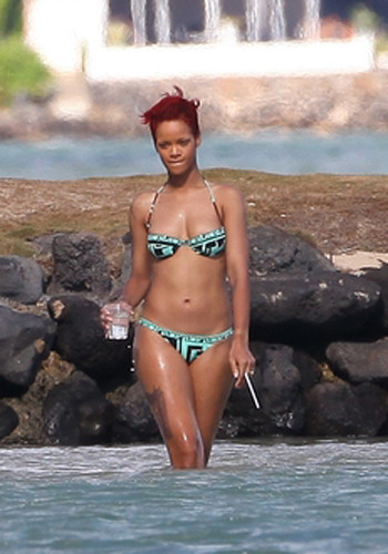 Rihanna espectaculares tetas en bikini sexy
 #75334223