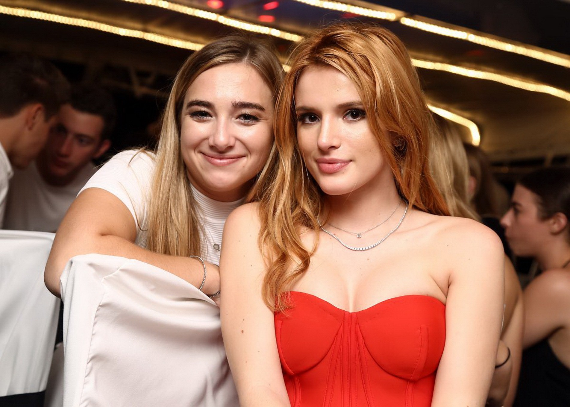 Bella Thorne busty in tight red tube dress for her birthday #75151340