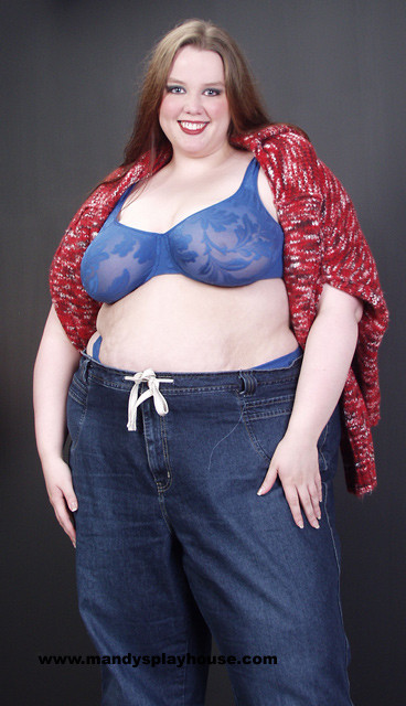 BBW takes off her blue lingerie #71861495