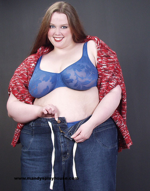 BBW takes off her blue lingerie #71861506