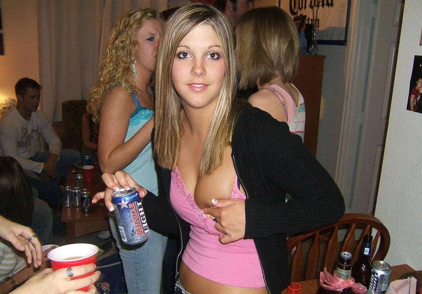 Real drunk amateur girls showing off #76400619