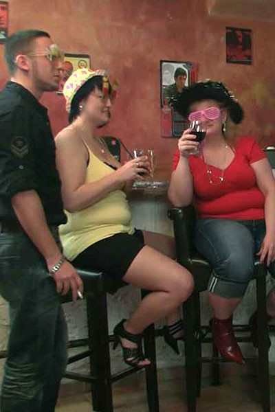 The three slender guys and the three fat chicks get wild #71834814