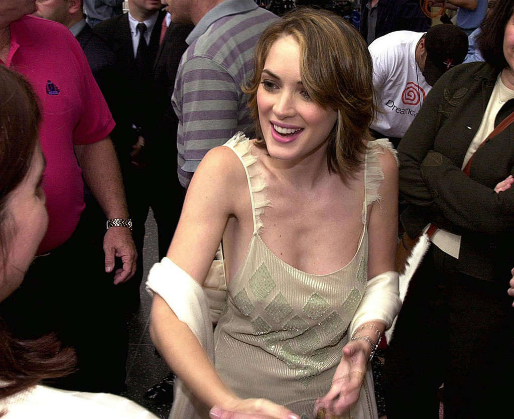 Winona Ryder almost downblouse and showing her tits #75353071