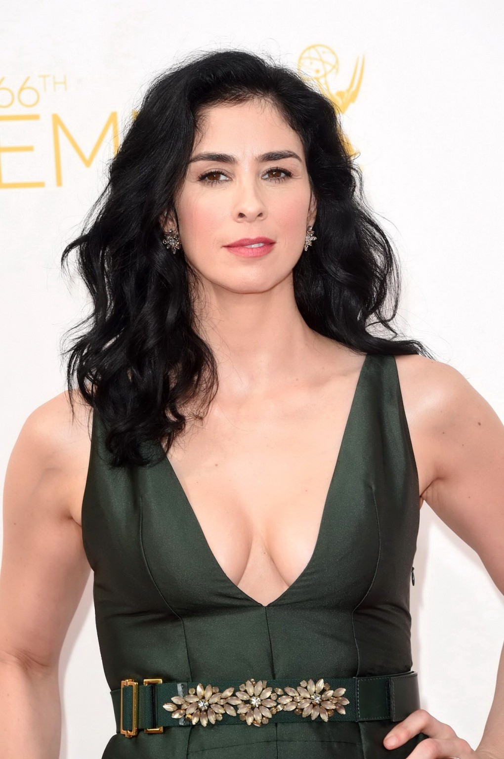 Sarah Silverman che mostra un'enorme scollatura alla 66a edizione degli Emmy Awards #75187239