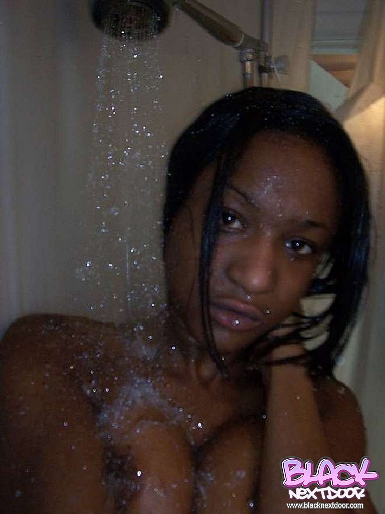 Ebony teen with really hot body in shower #67189710