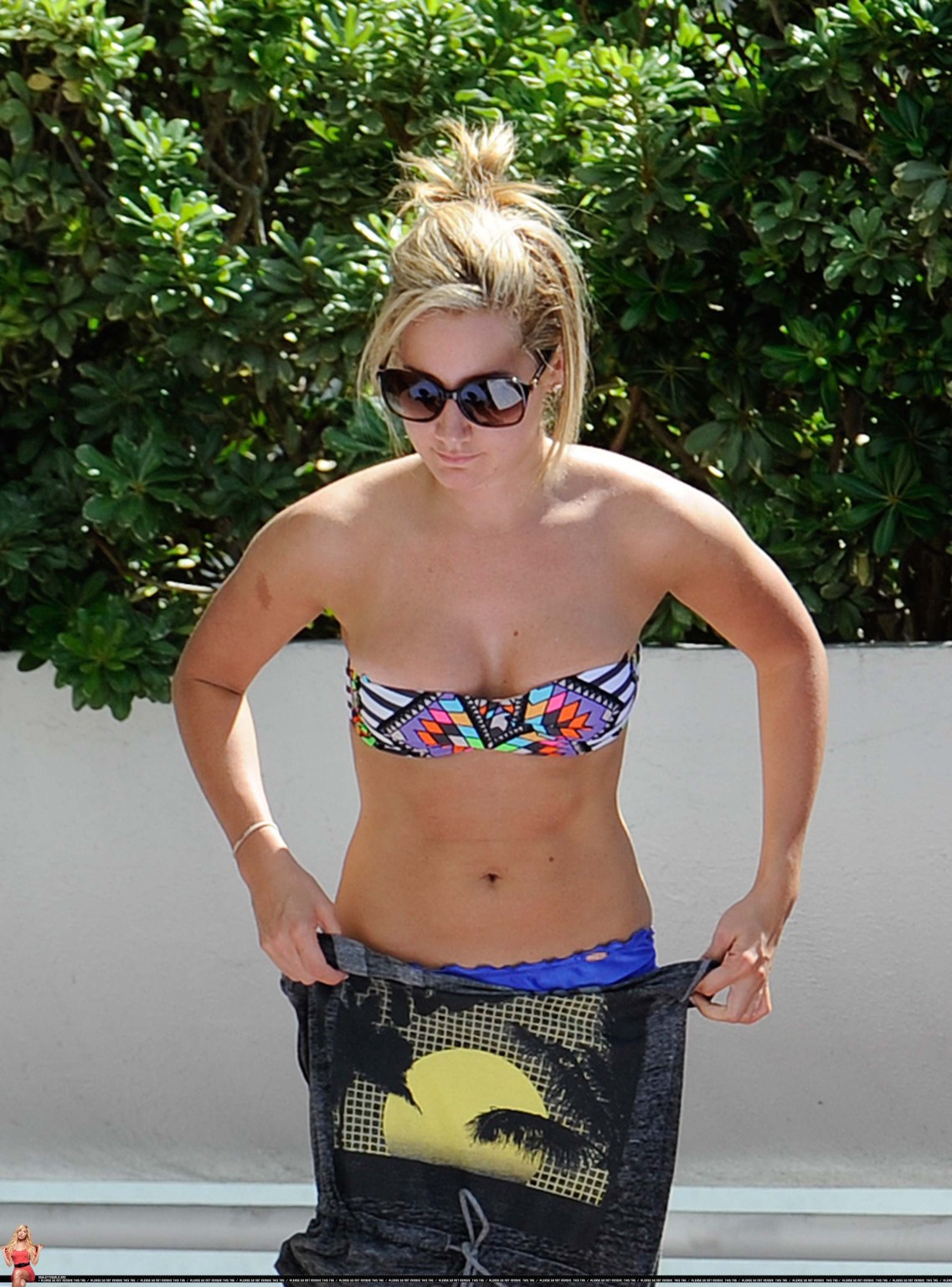 Ashley Tisdale wearing sexy bikini poolside in Miami #75285189