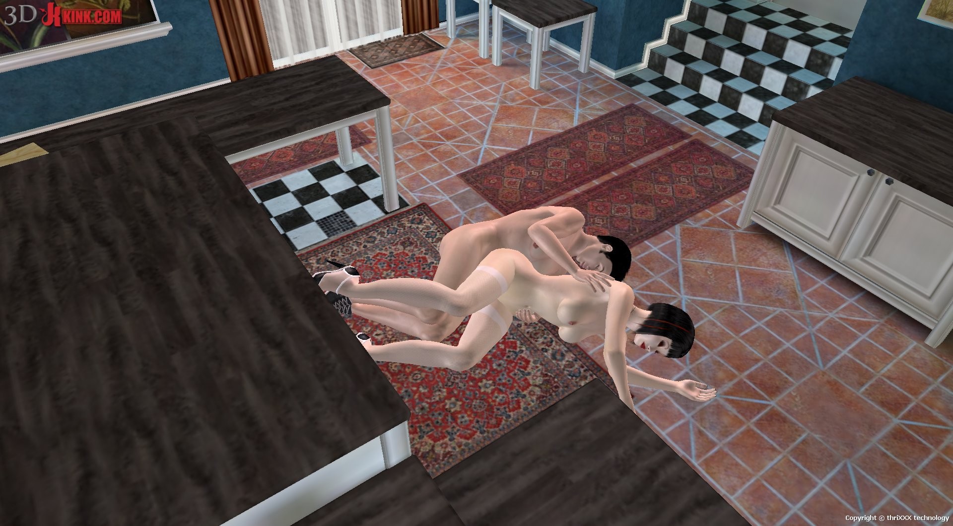 Sexe hardcore dans une cuisine créée dans un jeu sexuel virtuel fétichiste en 3d !
 #69588782