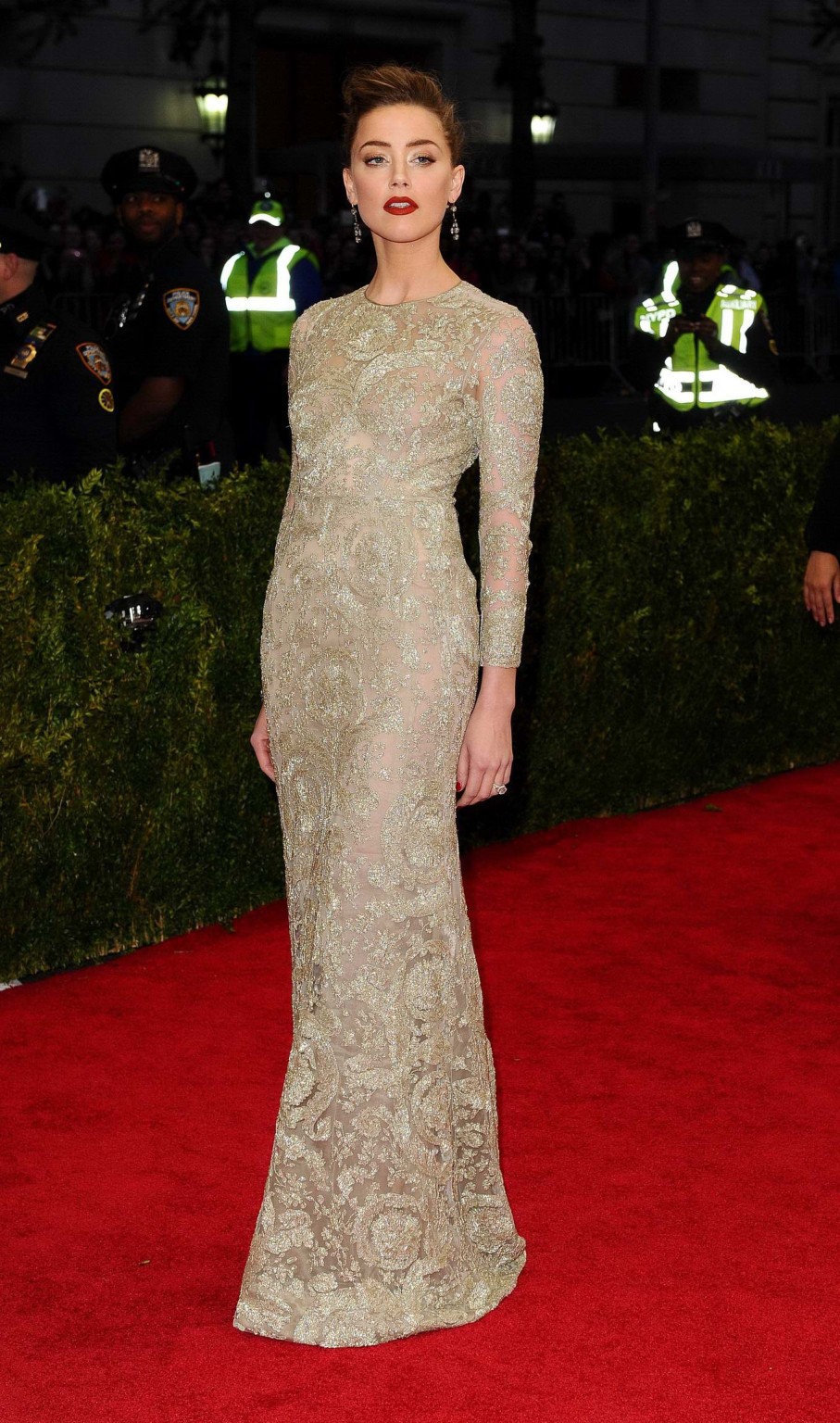 Amber Heard braless wearing a see through dress at the 2014 Met Gala in NY #75197544