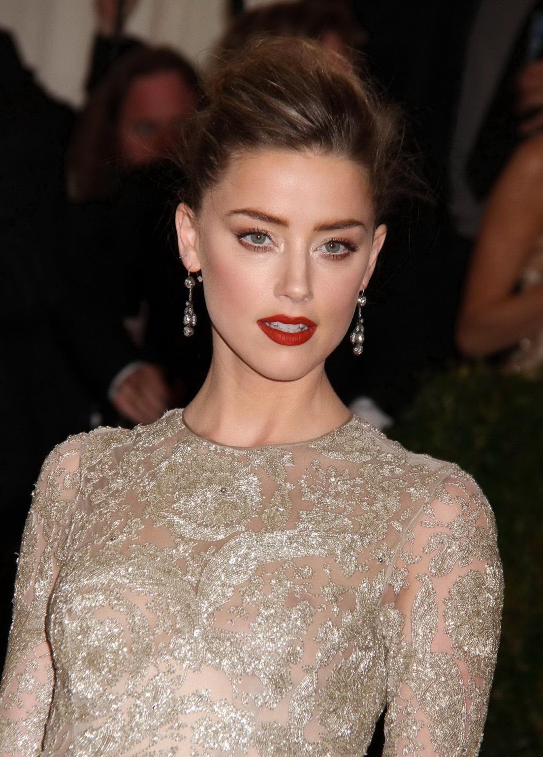 Amber Heard braless wearing a see through dress at the 2014 Met Gala in NY #75197561