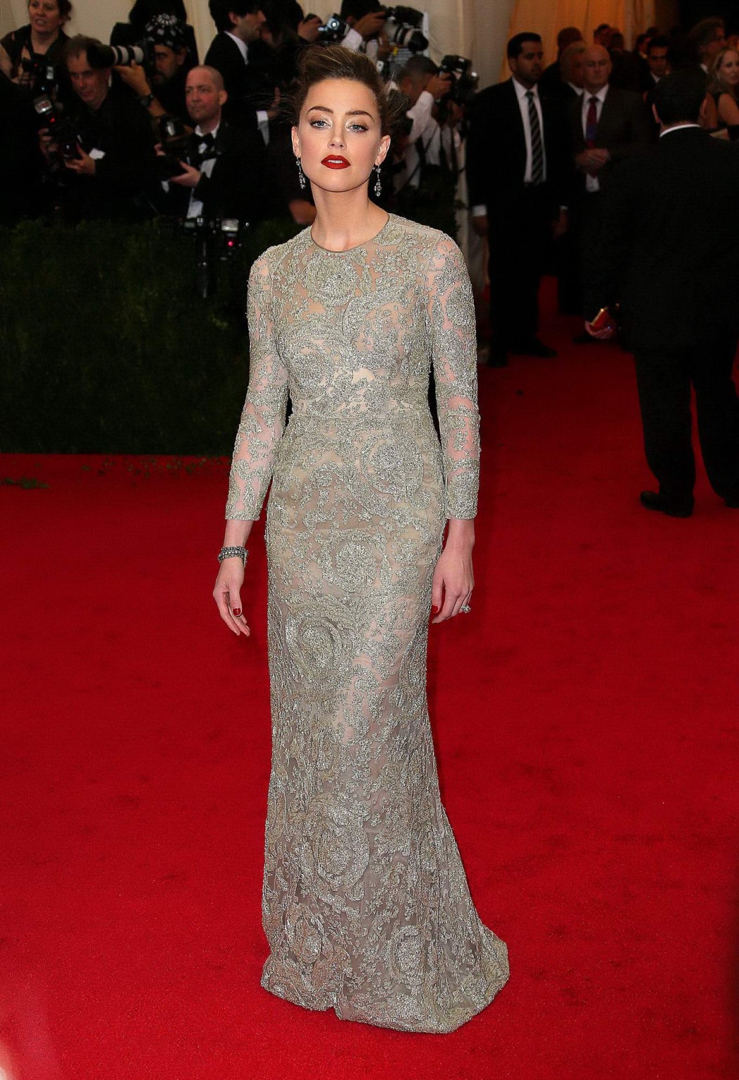 Amber Heard braless wearing a see through dress at the 2014 Met Gala in NY #75197570
