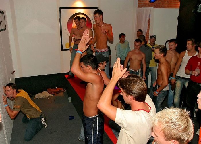 gay studs have a huge orgy at a nightclub #76995328
