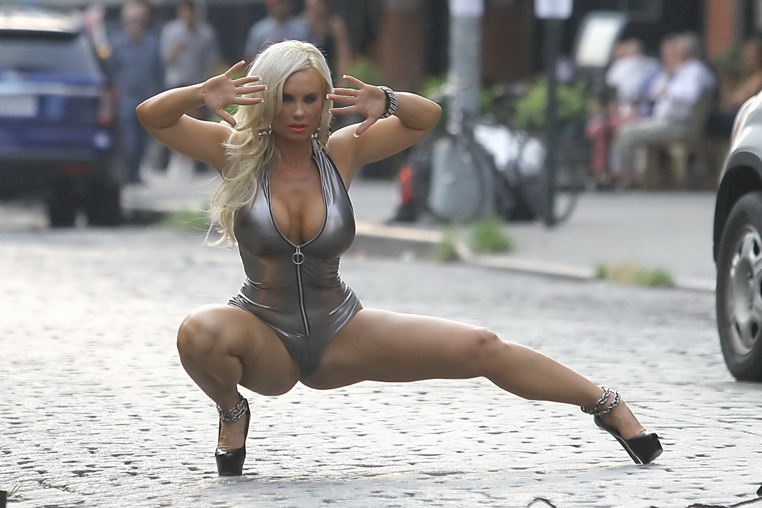 Nicole Coco Austin showing off her big assets and cameltoe in thong swimsuit on  #75254326