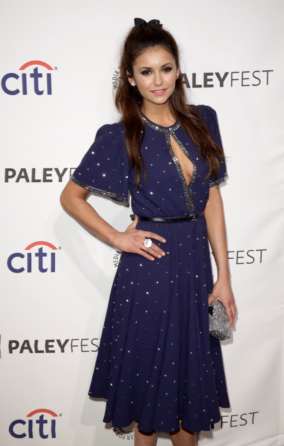 Nina Dobrev braless showing cleavage and pasties at the PaleyFest 2014 'The Vamp #75201103