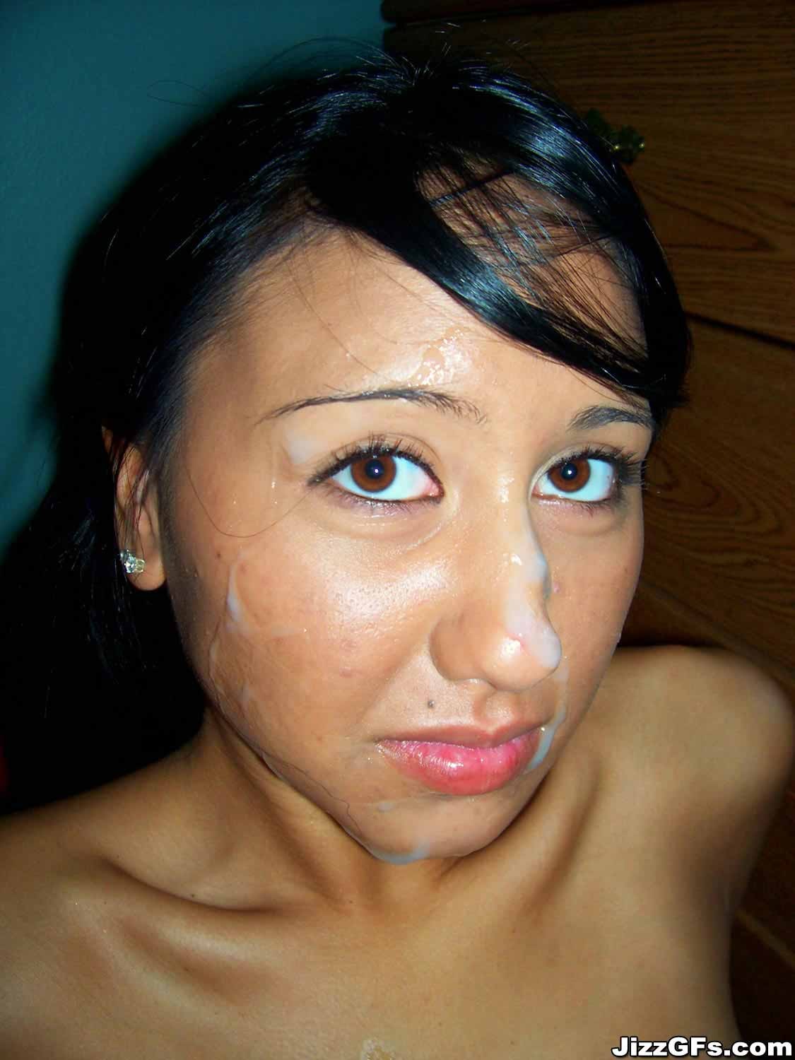 Asian amateur girl on blowjob action getting facial cum shot #69915935