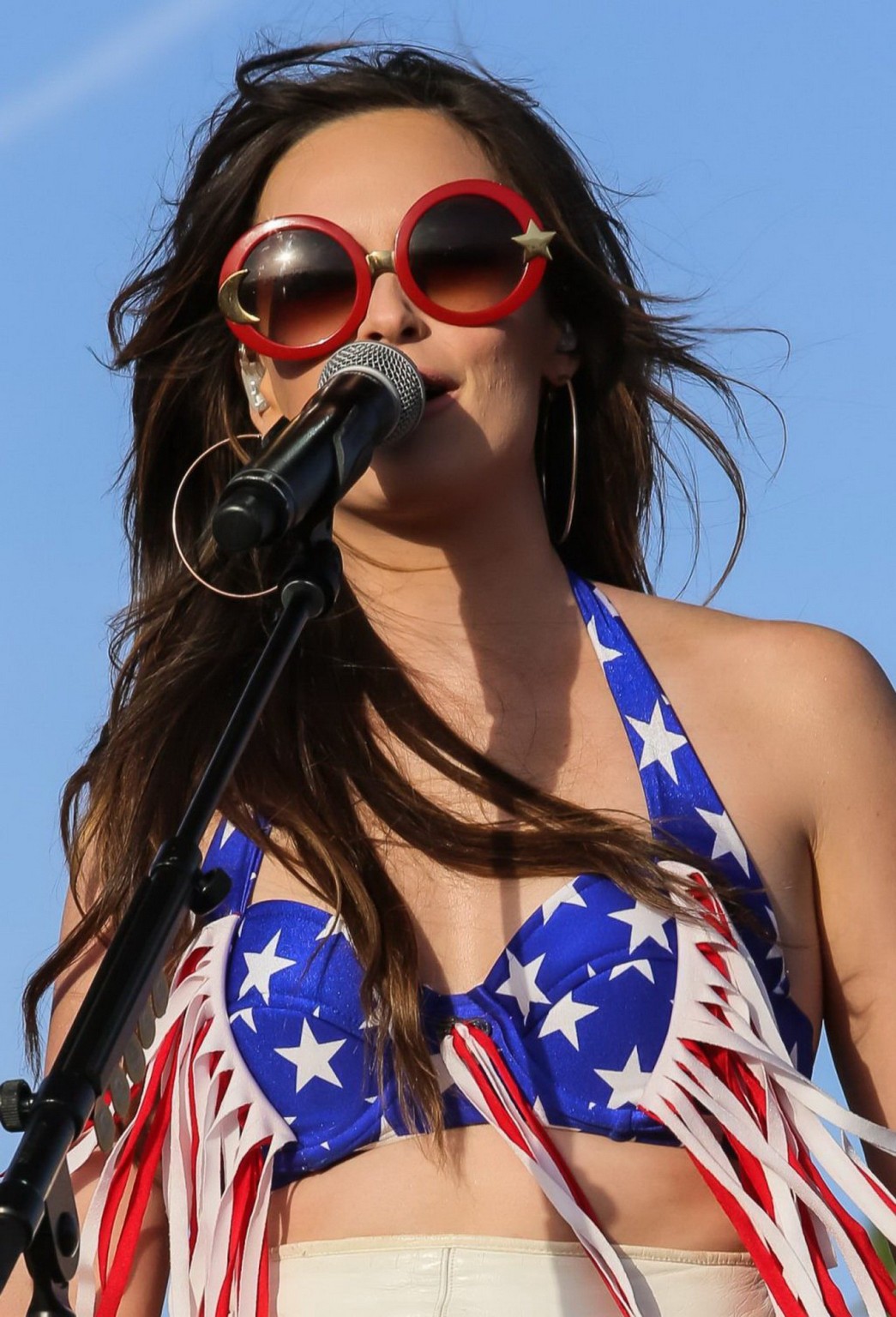 Kacey musgraves upskirt flashing panties and busty in bikini top at 2015 stageco
 #75165688