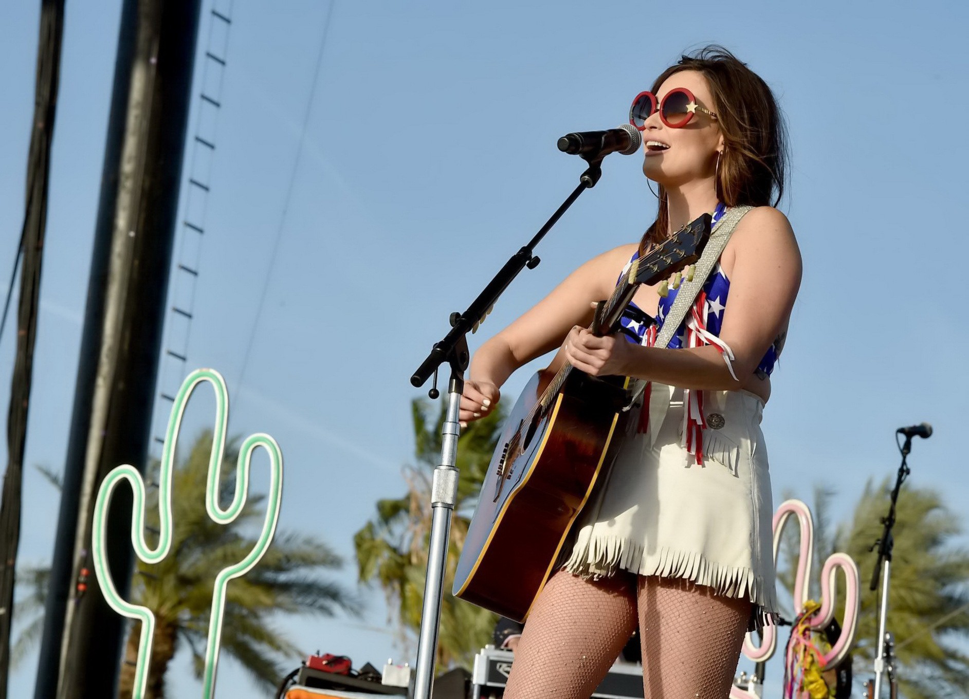 Kacey musgraves upskirt flashing panties and busty in bikini top at 2015 stageco
 #75165730