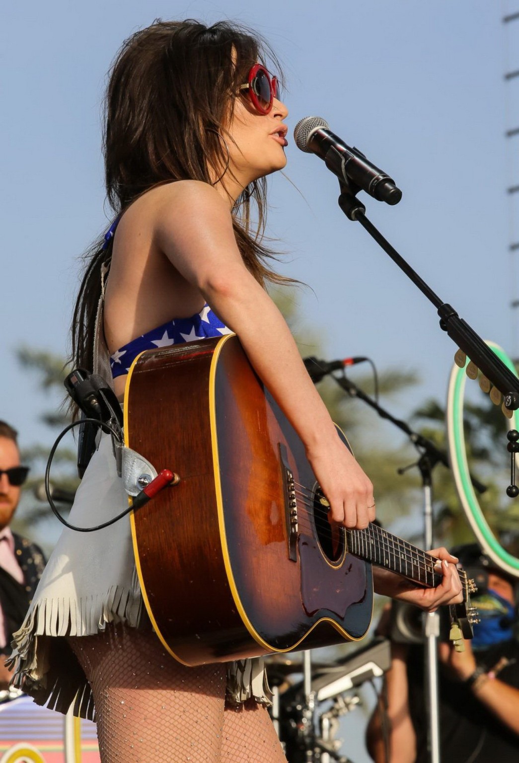 Kacey musgraves upskirt flashing panties and busty in bikini top at 2015 stageco
 #75165744