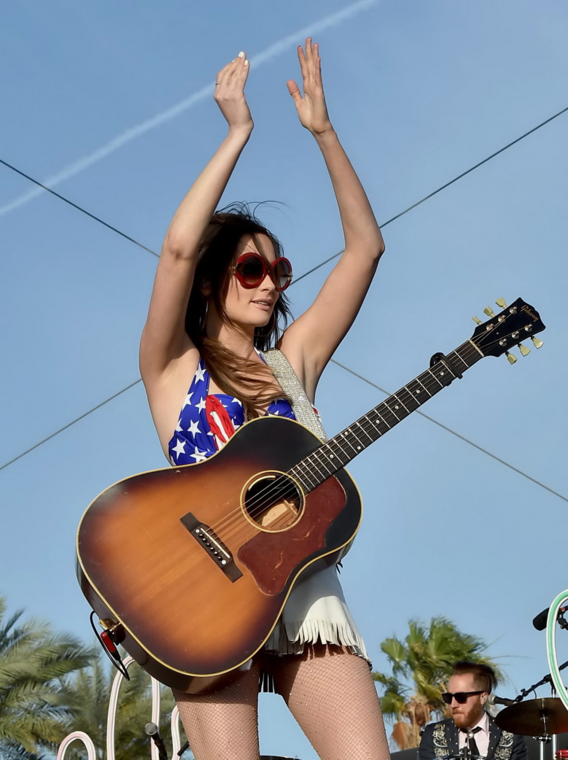 Kacey musgraves upskirt flashing panties and busty in bikini top at 2015 stageco
 #75165760