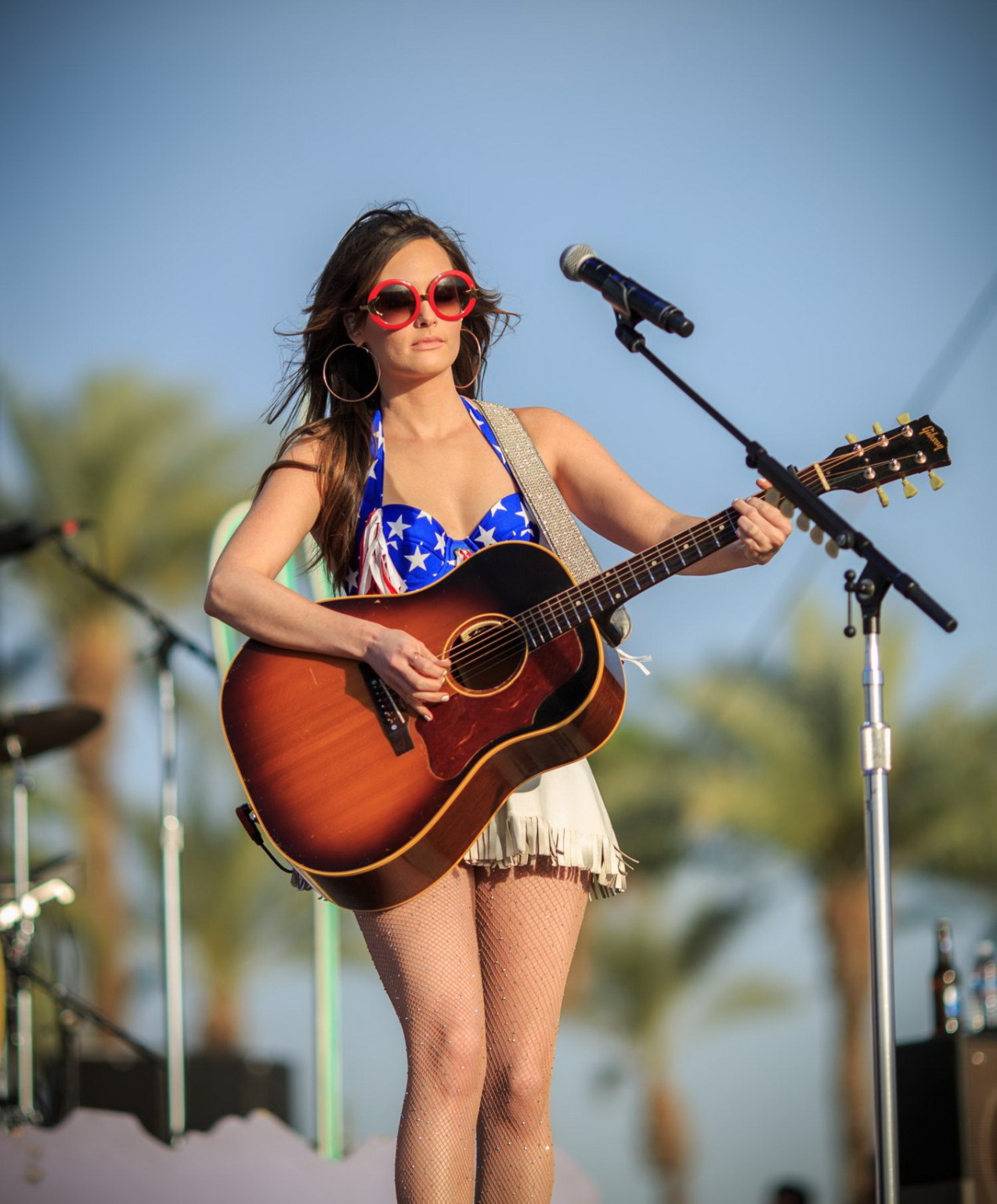 Kacey musgraves upskirt flashing panties and busty in bikini top at 2015 stageco
 #75165765