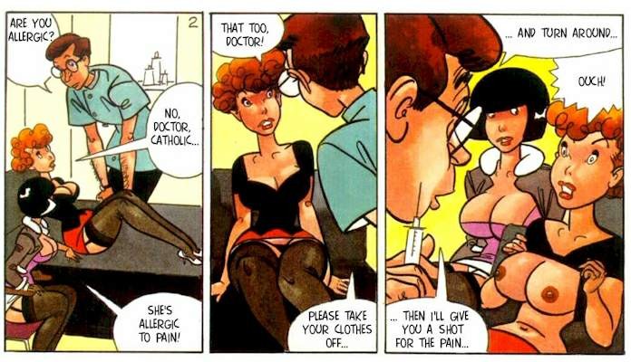 Bande dessinée porno d'un docteur et de ses deux patients sexy
 #69656875