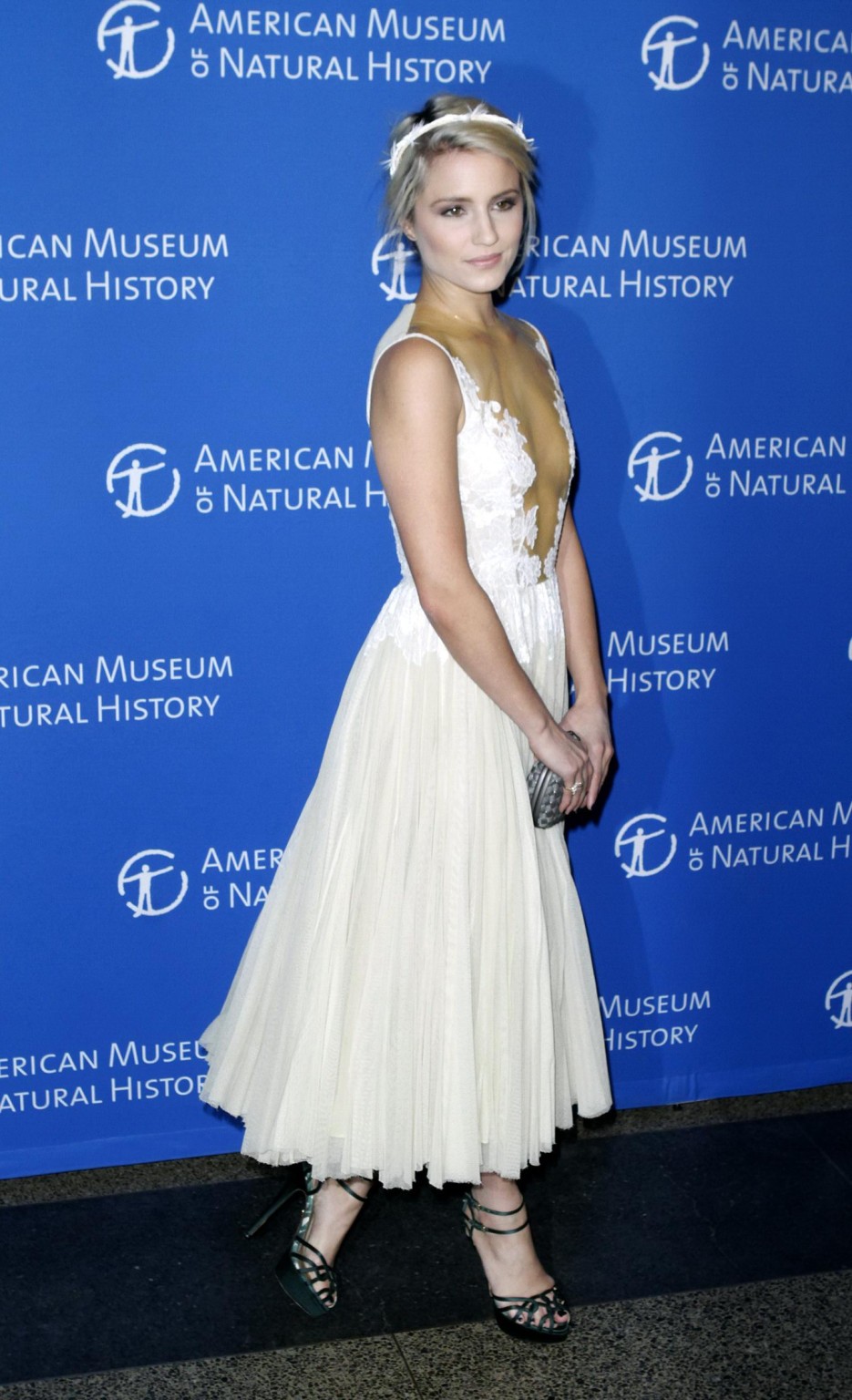 Dianna Agron braless wearing a partially see through dress at the 2014 Museum Ga #75180851