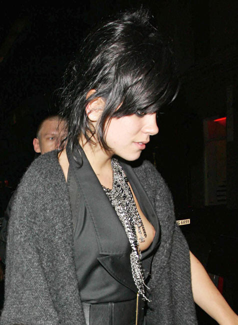 Lily Allen nipple slip and topless cliff jumping #75378376