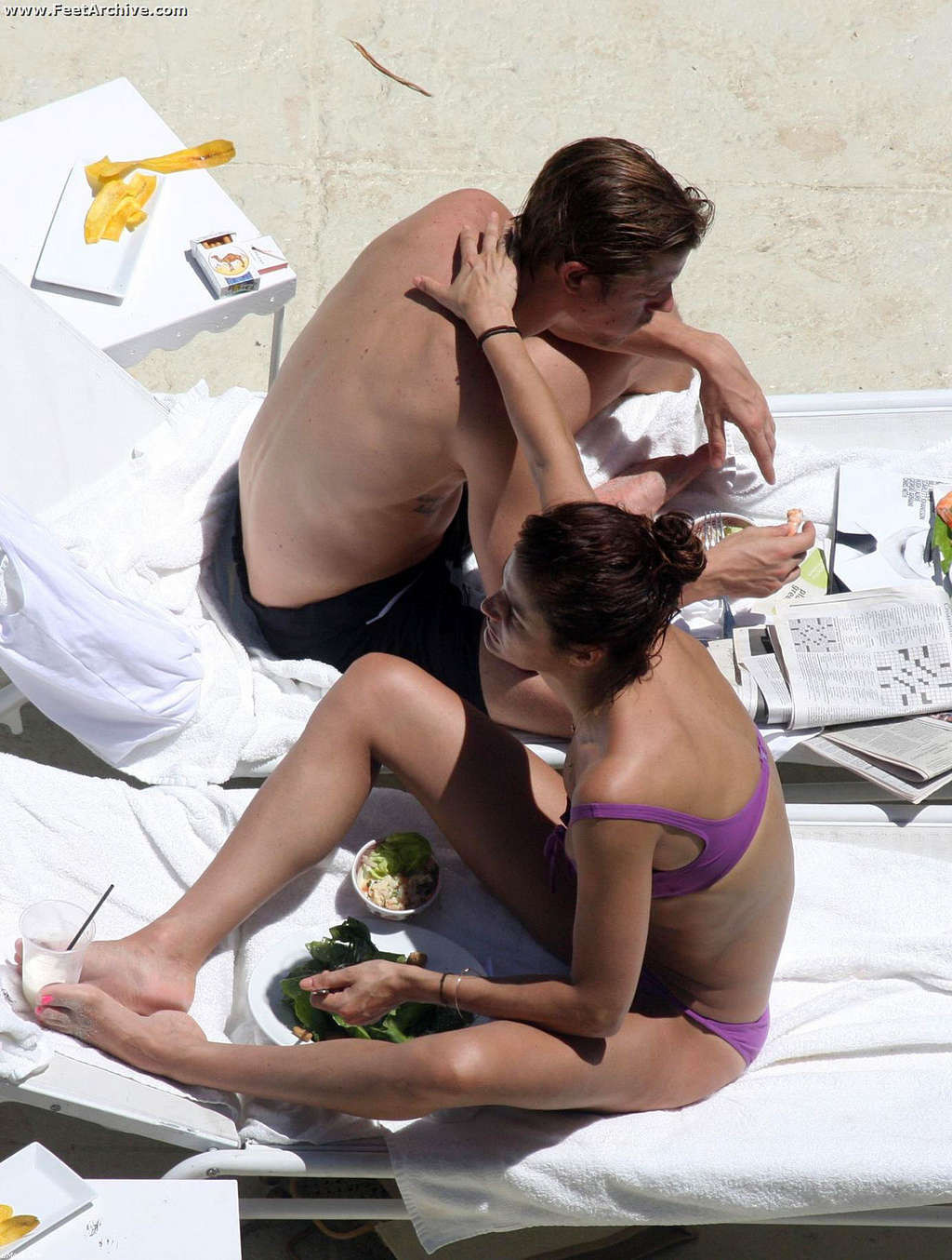 Helena Christensen exposing her nice tits on beach paparazzi shoots #75349417