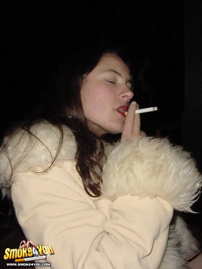 Abigail is catching a smoke at a crazy fetish party #76573995