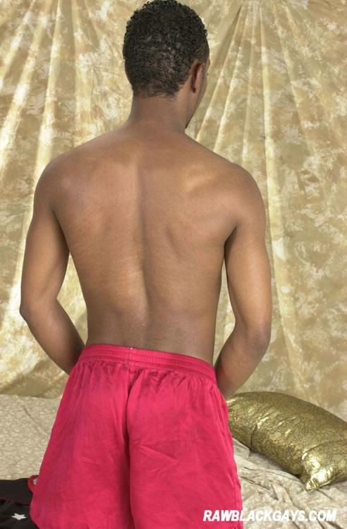 Raw black gay posing and masturbating on the bed #76986434