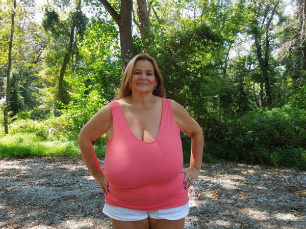 Busty milf amateur flashing her giant breasts outdoors #67448398