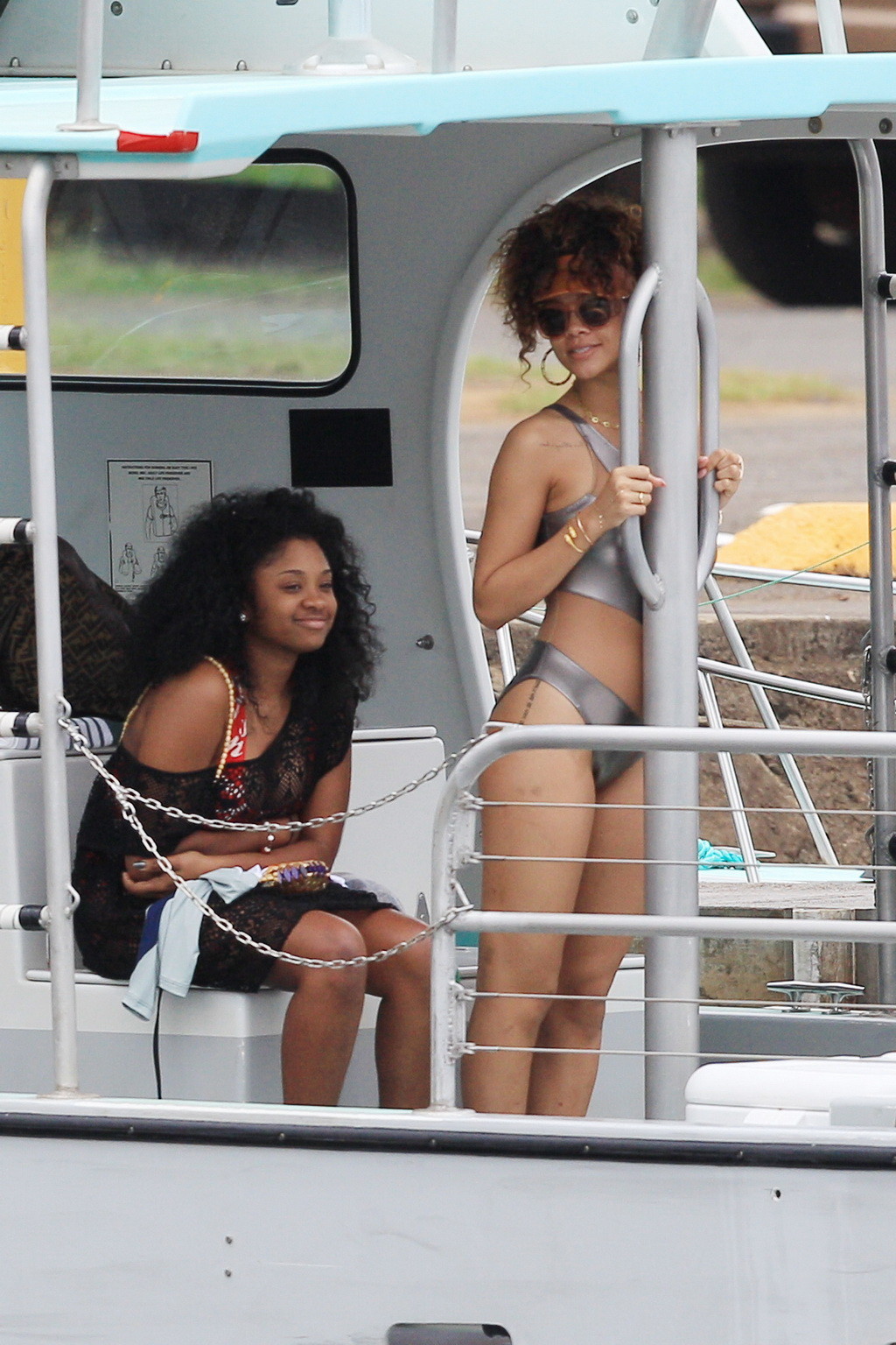 Rihanna wearing sexy swimsuit on a yacht in Hawaii #75275896