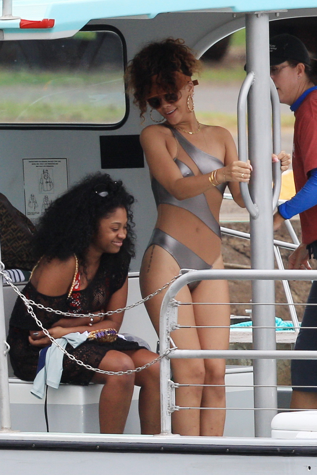 Rihanna wearing sexy swimsuit on a yacht in Hawaii #75275914