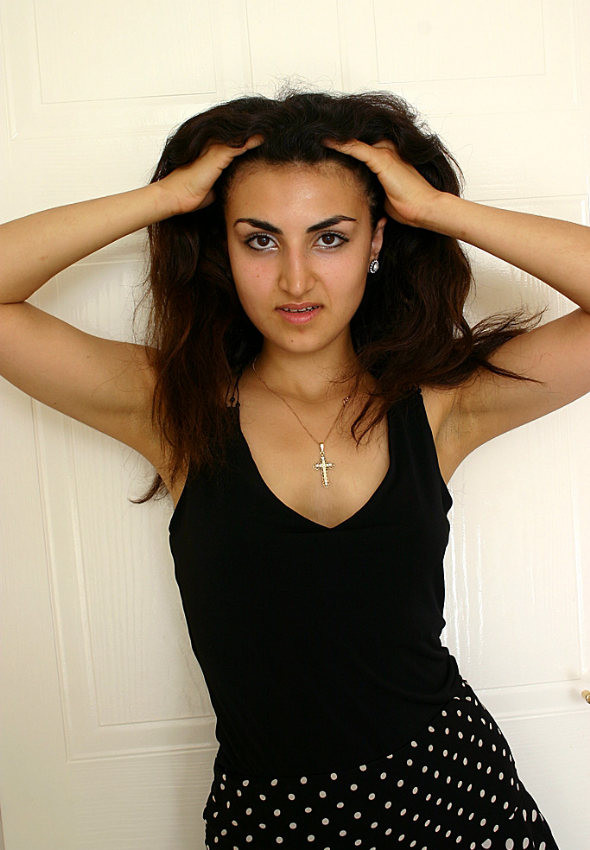 Hairy brunet spreading on the floor #76629943