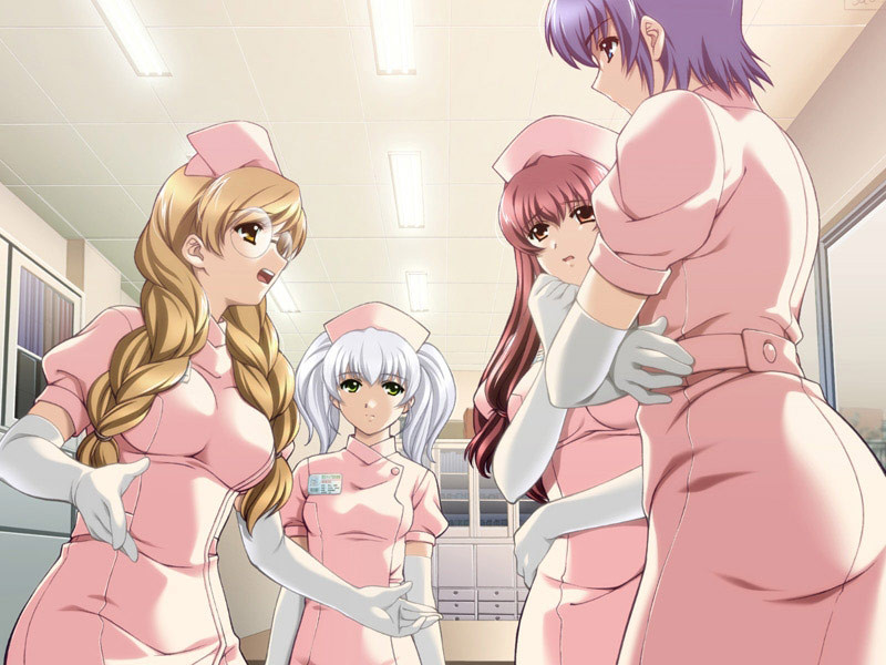 Piss drinking fetish hentai nurses in pink uniform with big tits #69689123