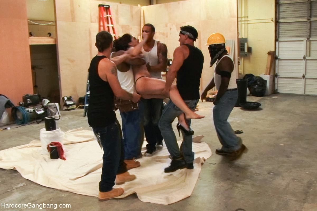 Hardcore gangbang  rich babe gets fucked in every hole by interracial group of g #68766878