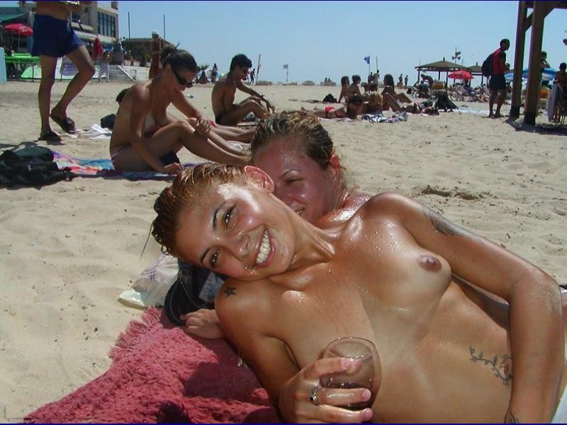 Watch these smooth nudists play at a public beach #72253112