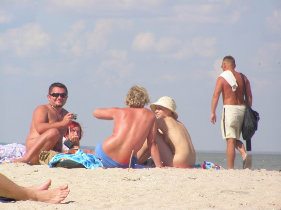 Watch these smooth nudists play at a public beach #72253143