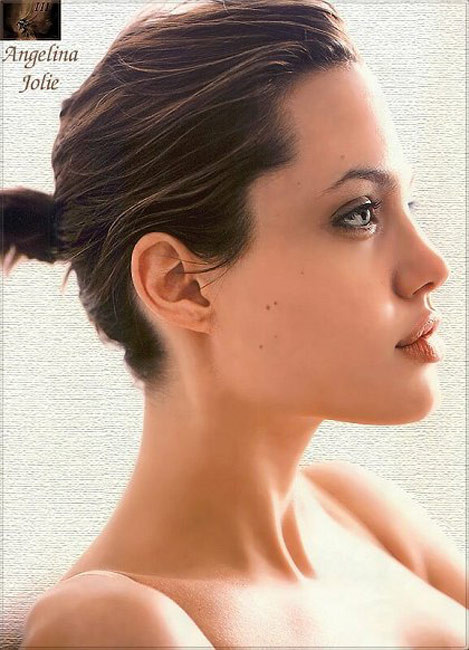 Celebrity actress Angelina Jolie exposed nude boobs #75412260