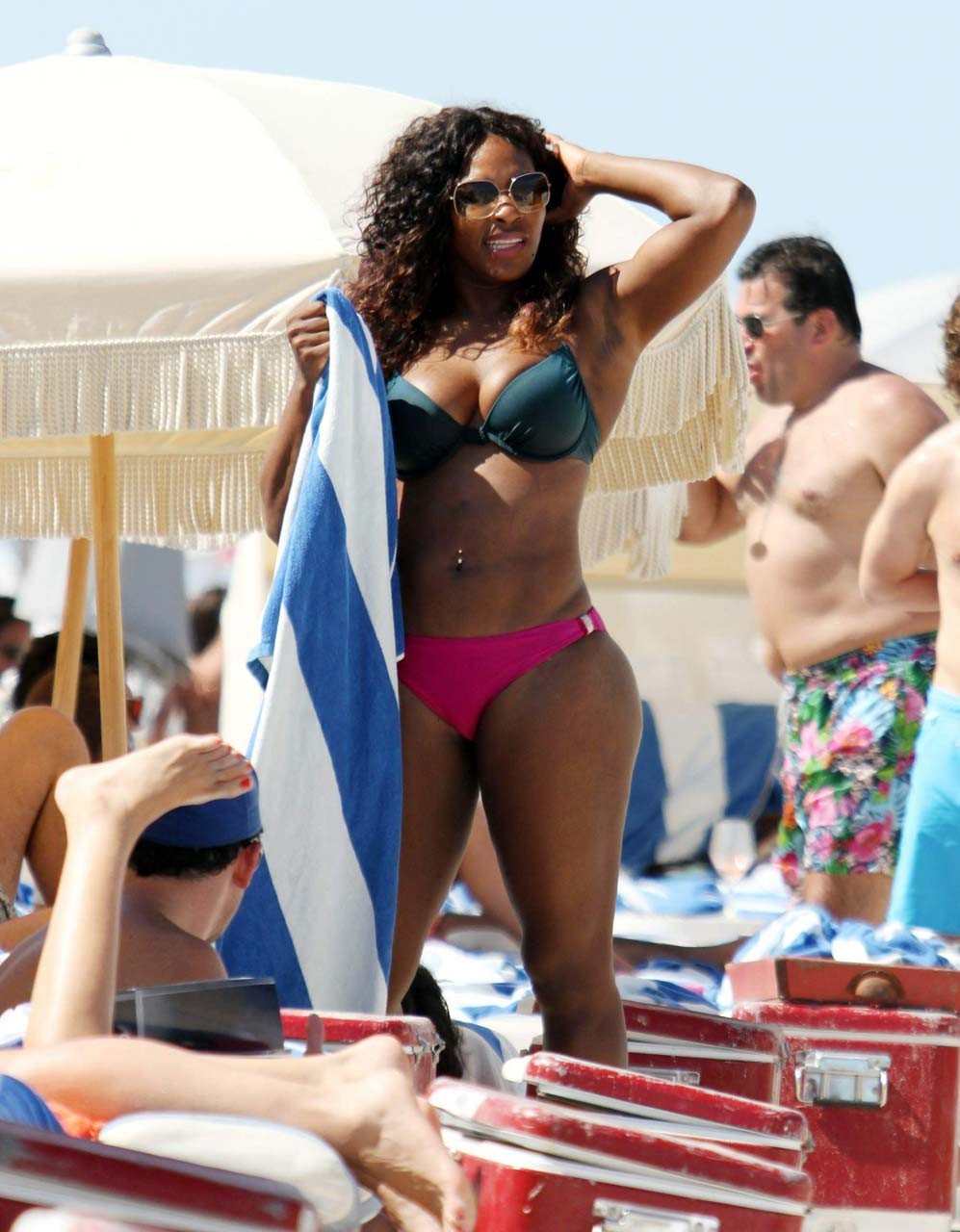 Serena Williams exposing sexy body and hot ass in bikini on beach #75295929